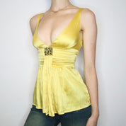 Yellow Silk Babydoll Top (XS)