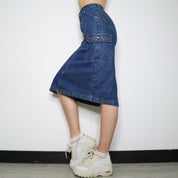 Cargo Denim Midi Skirt (XS-S)