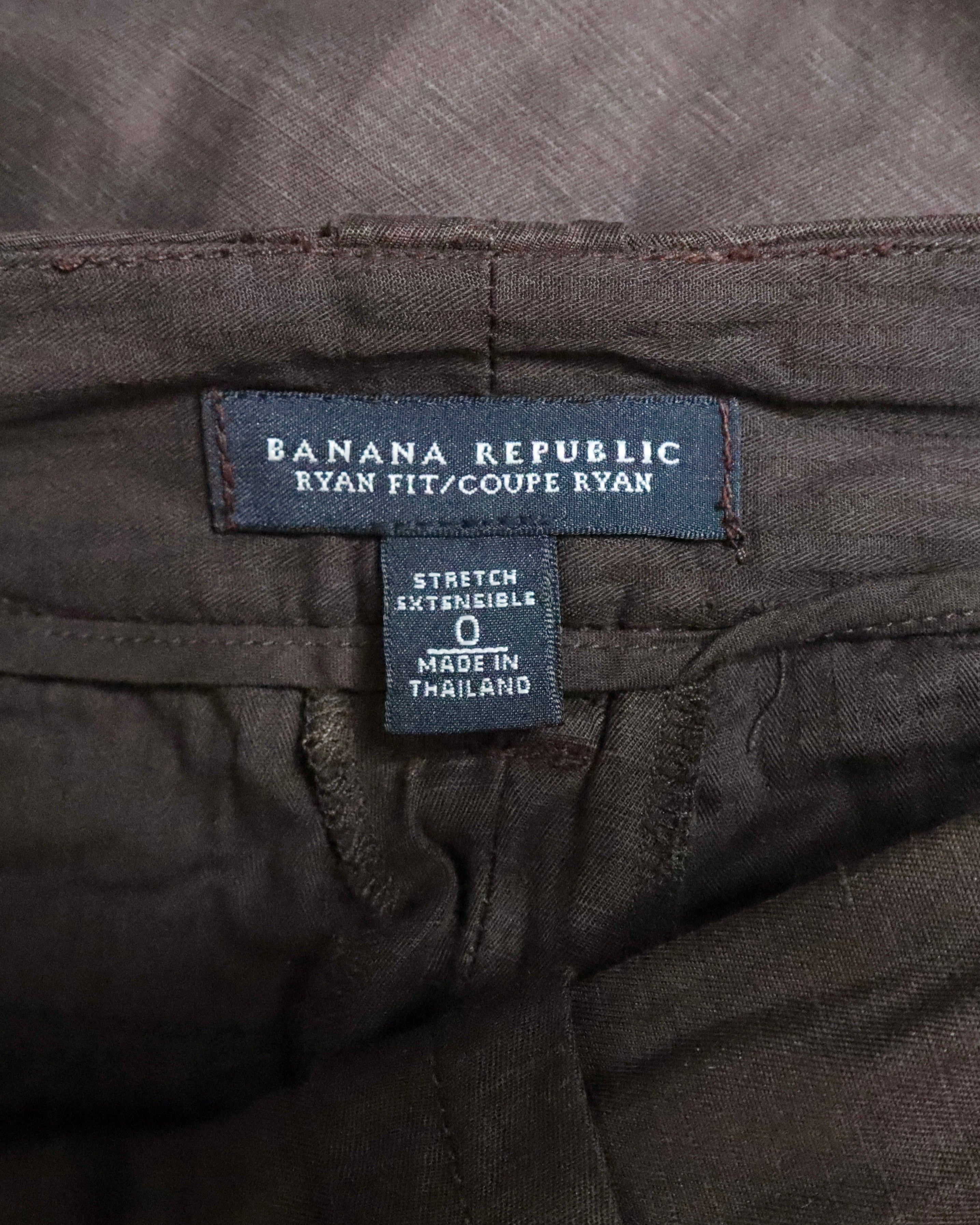 Brown Linen Wide Leg Pants (XS) 