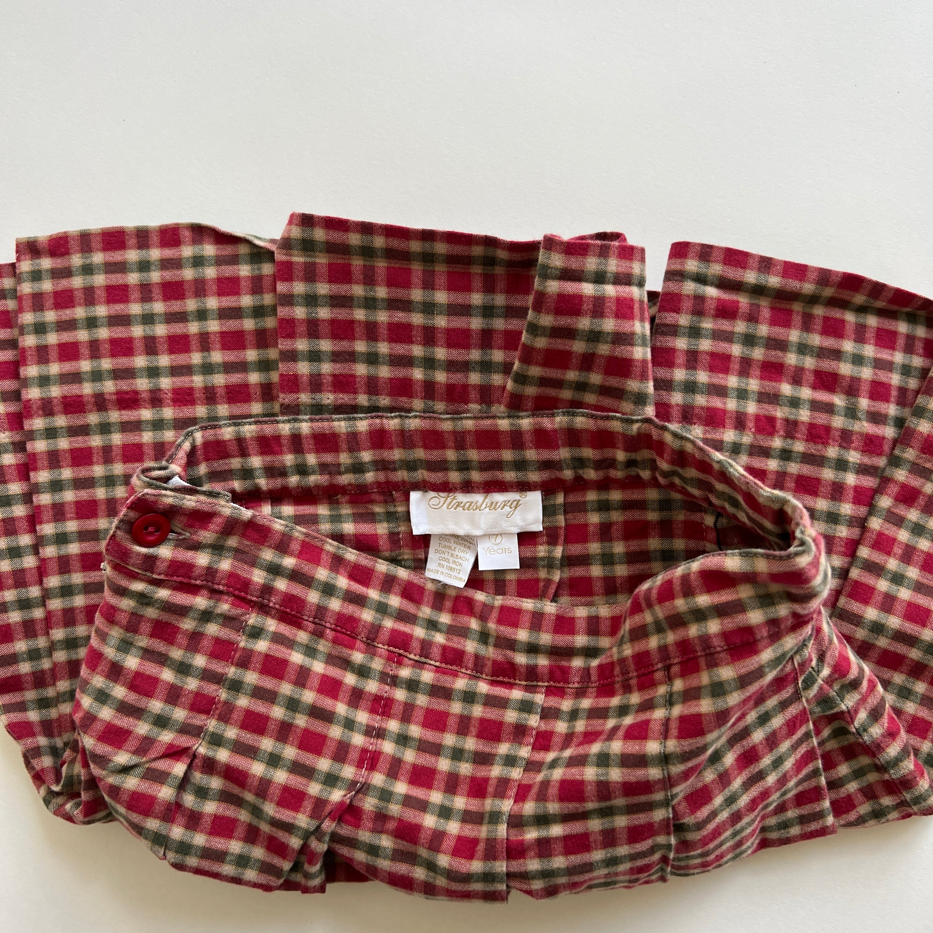 Plaid pleated mini skirt