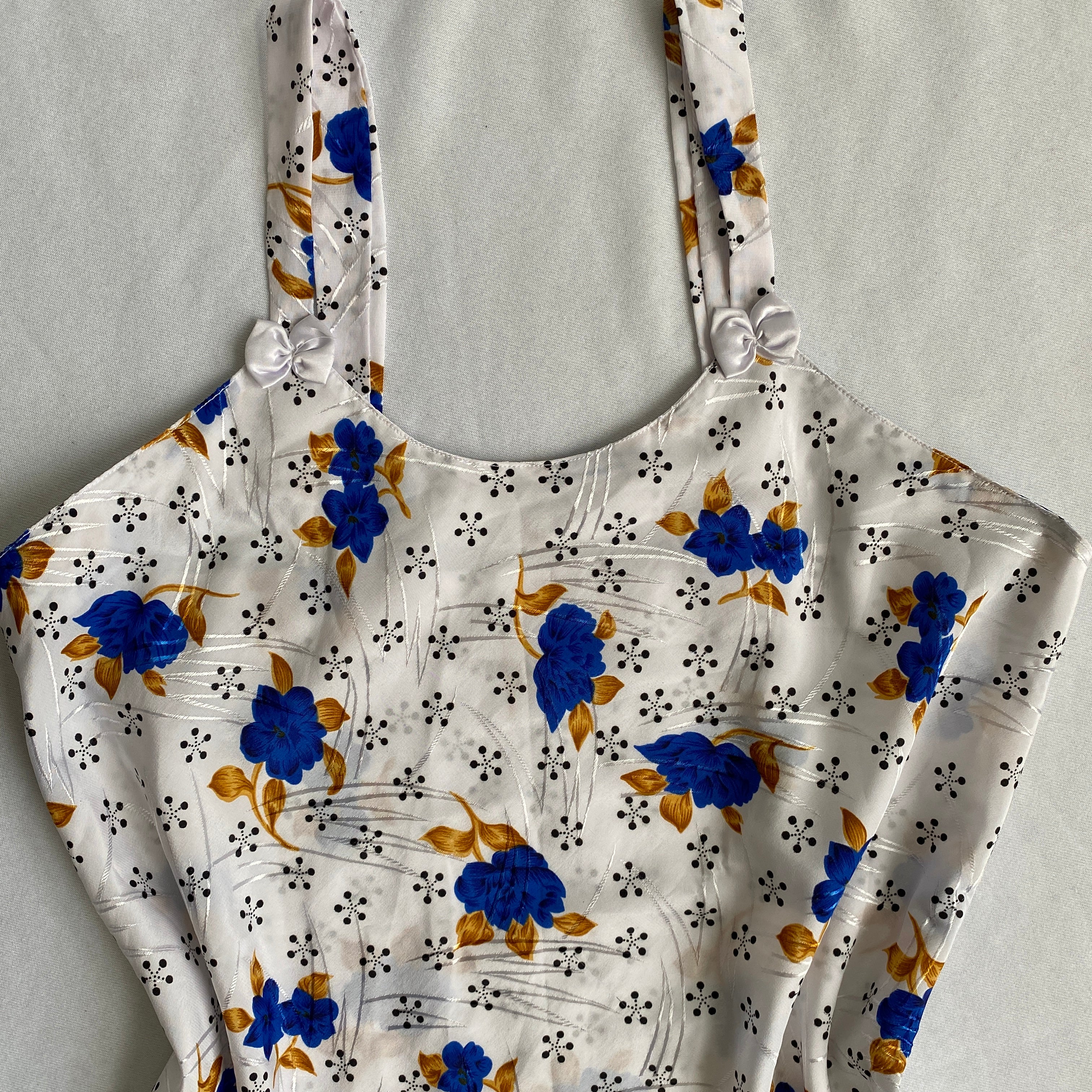 Blue floral slip