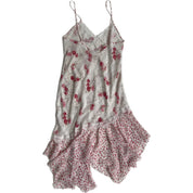 vintage pink floral midi slip