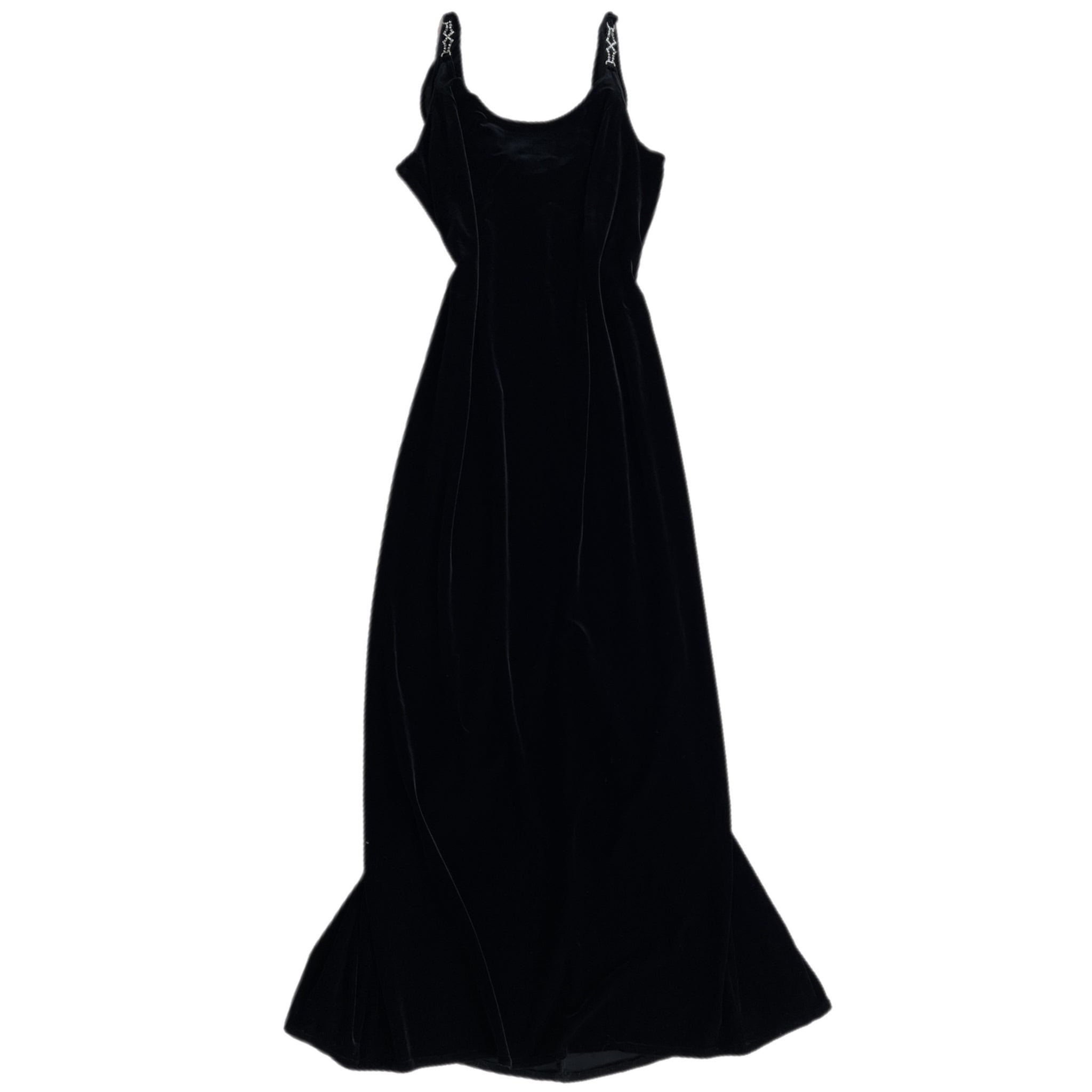 90s black velvet maxi gem straps