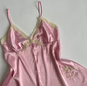 00s Pink satin babydoll cami (L)