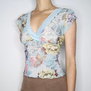 Light Blue Mesh Blouse (M-L)