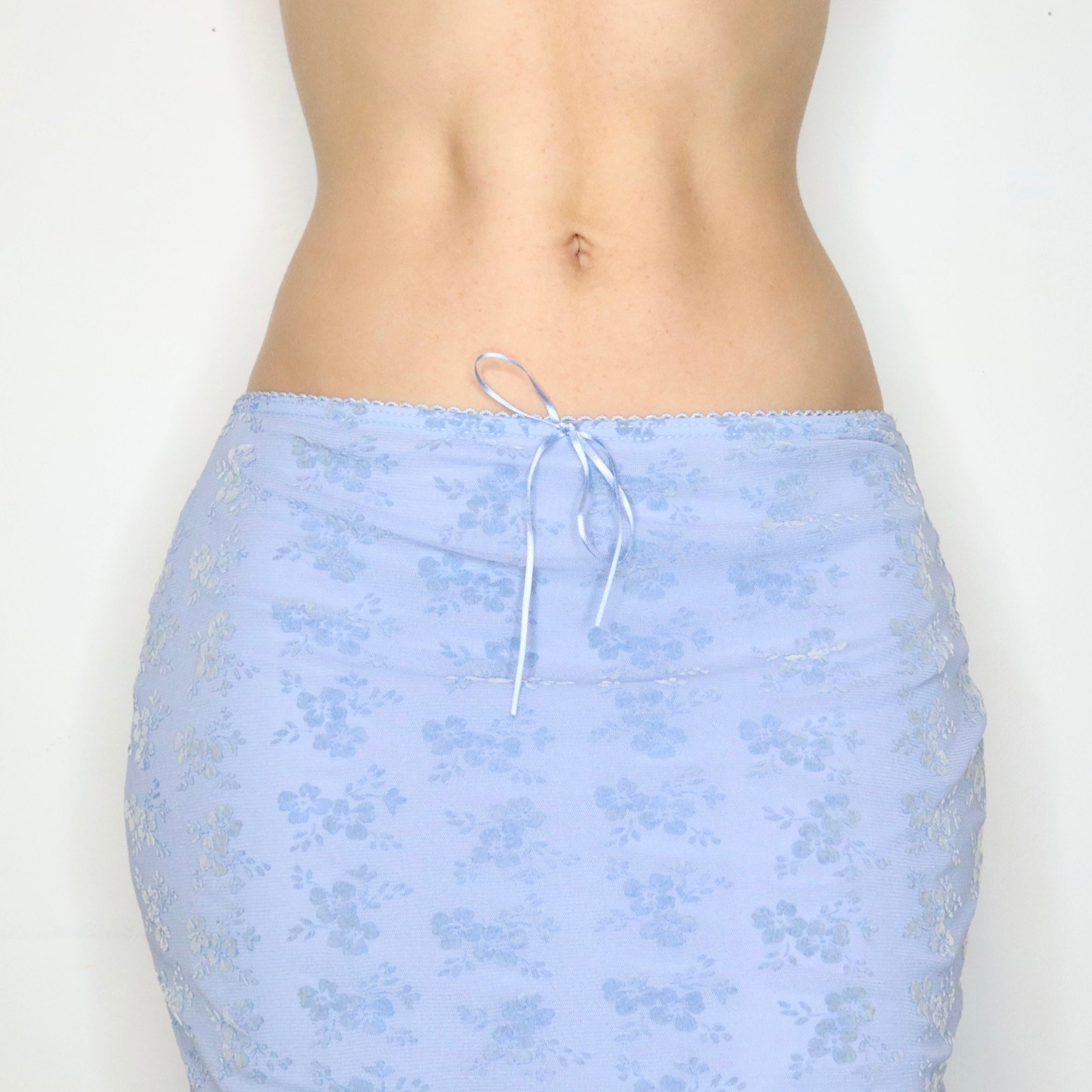 Baby Blue Mesh Midi Skirt (Small)