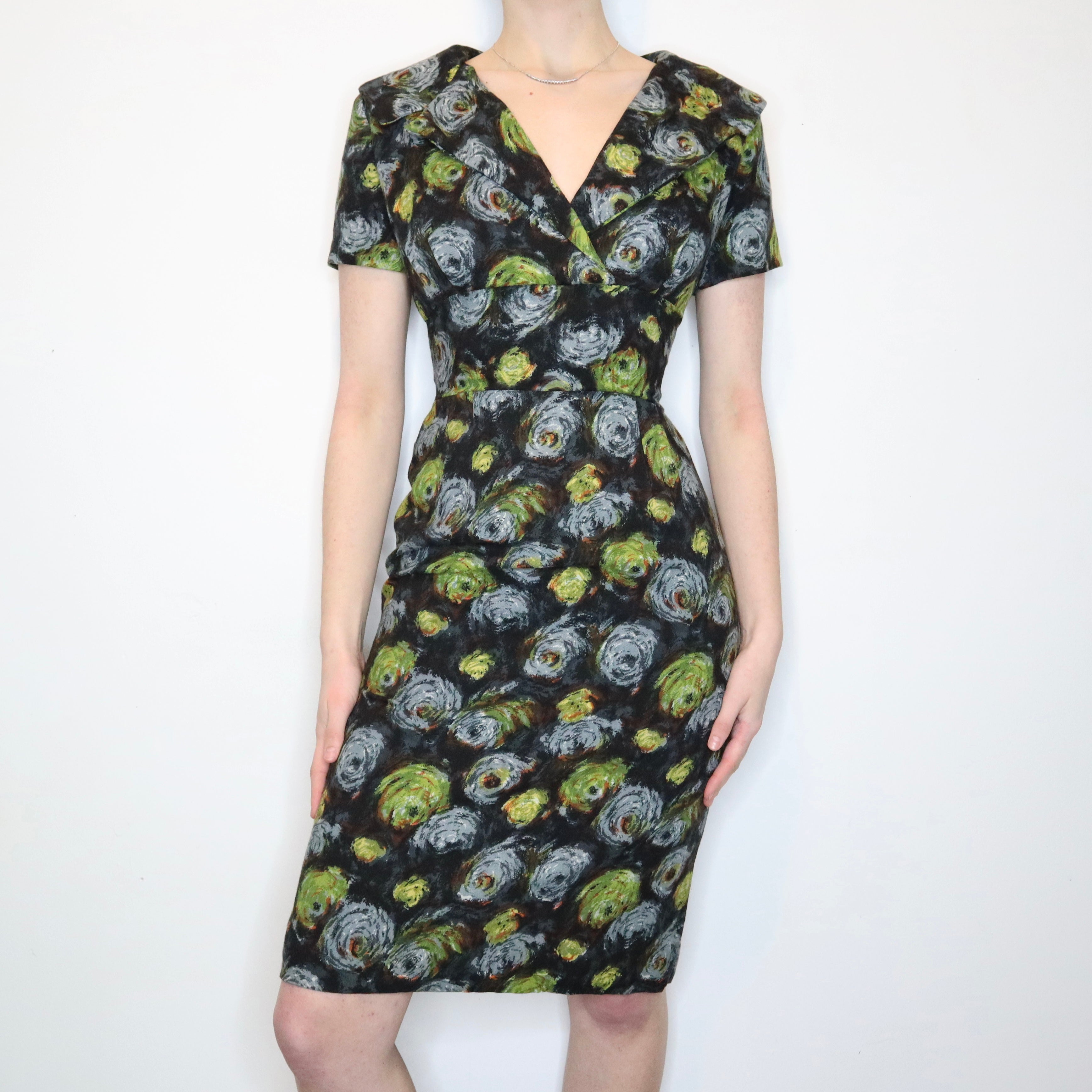 Abstract Print Sheath Dress (S)