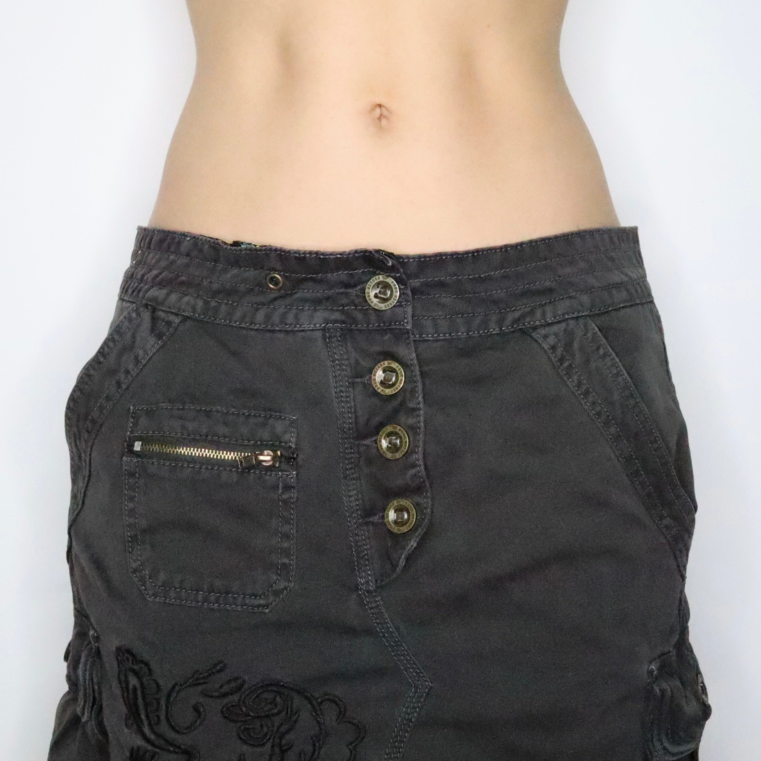 Grunge Cargo Midi Skirt (Medium) 