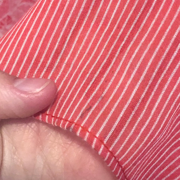 Red Pinstripe Prairie Dress (XS)