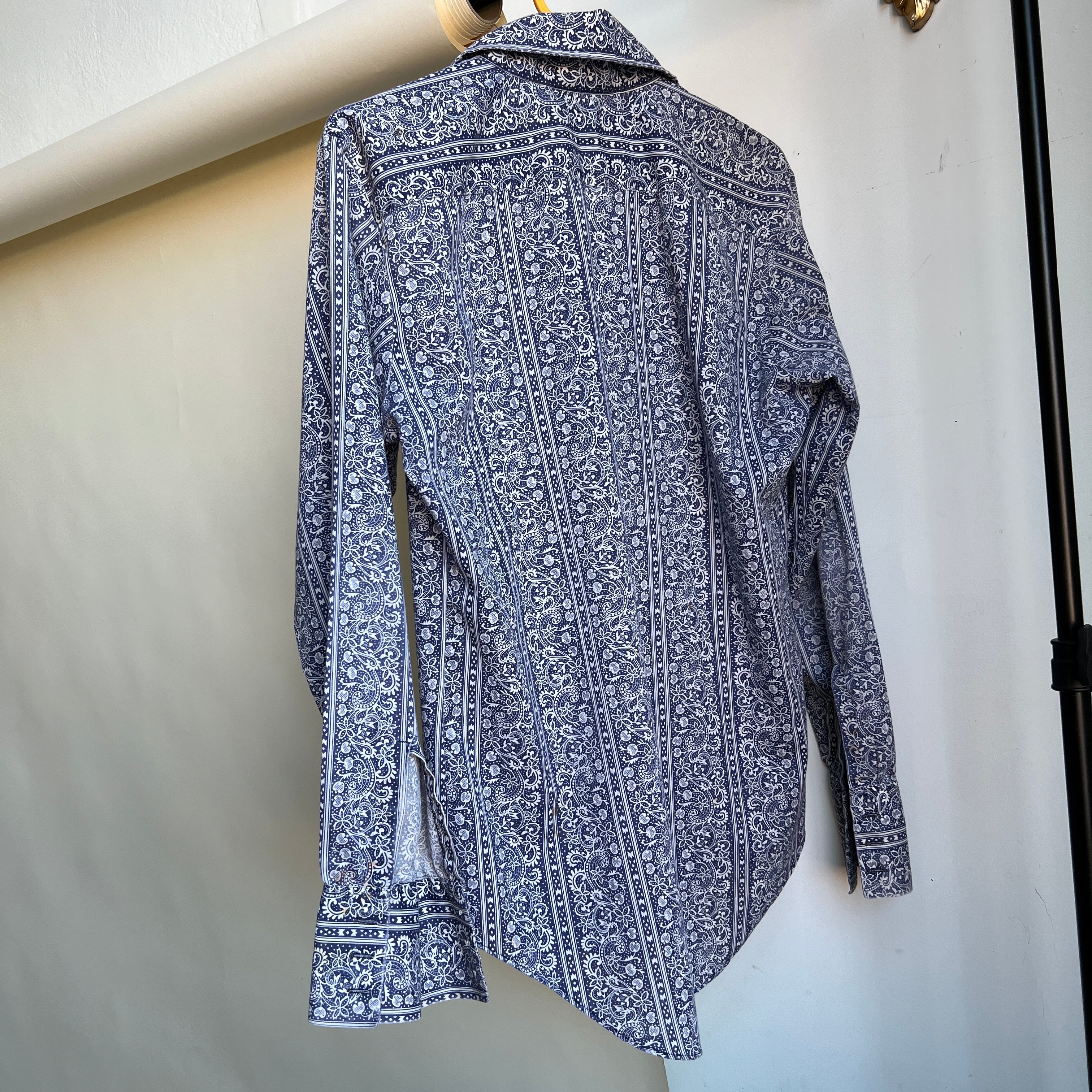 Vintage blue print button down