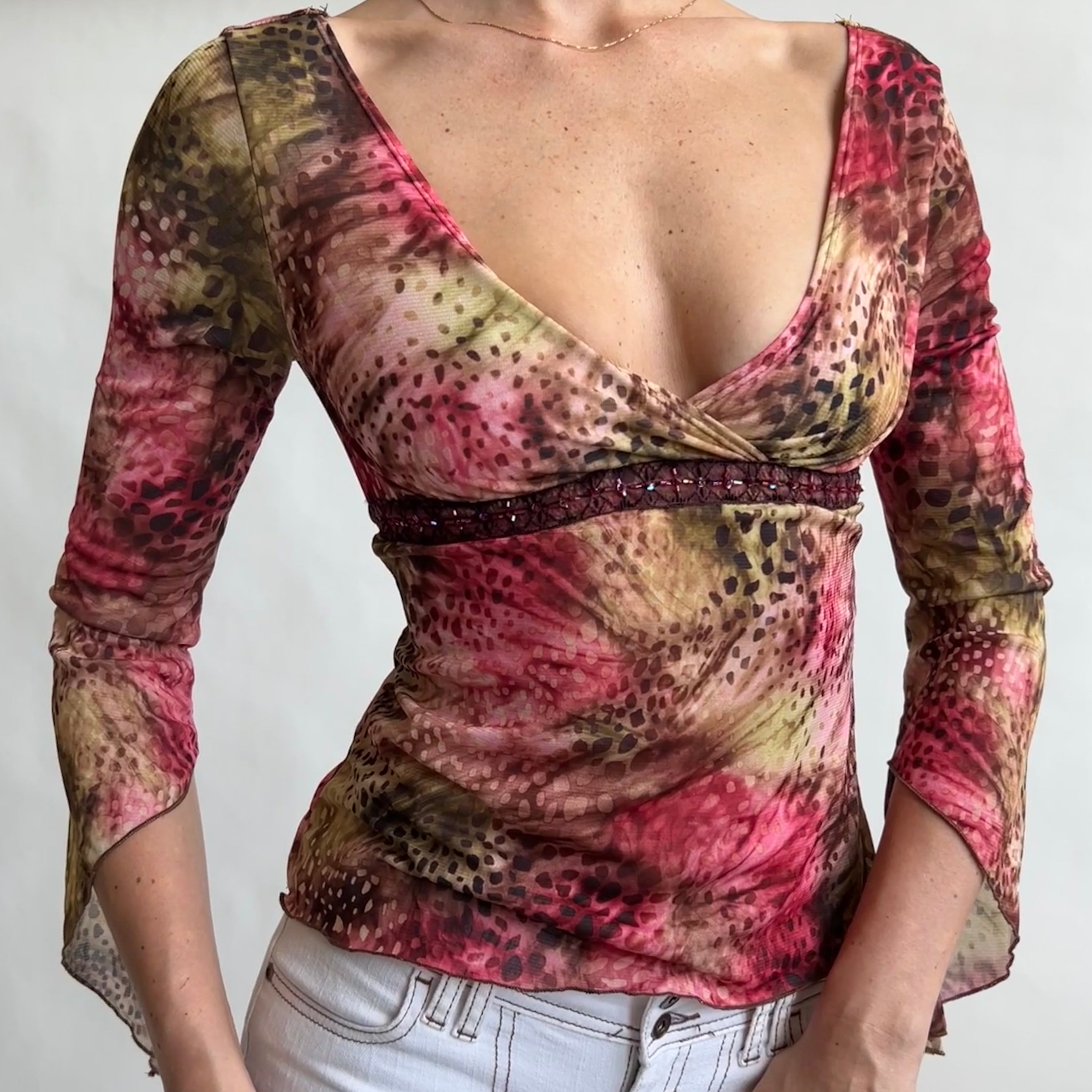 00s animal print top