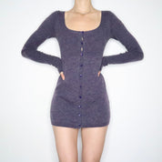 Fuzzy Purple Babydoll Sweater Dress (Small)