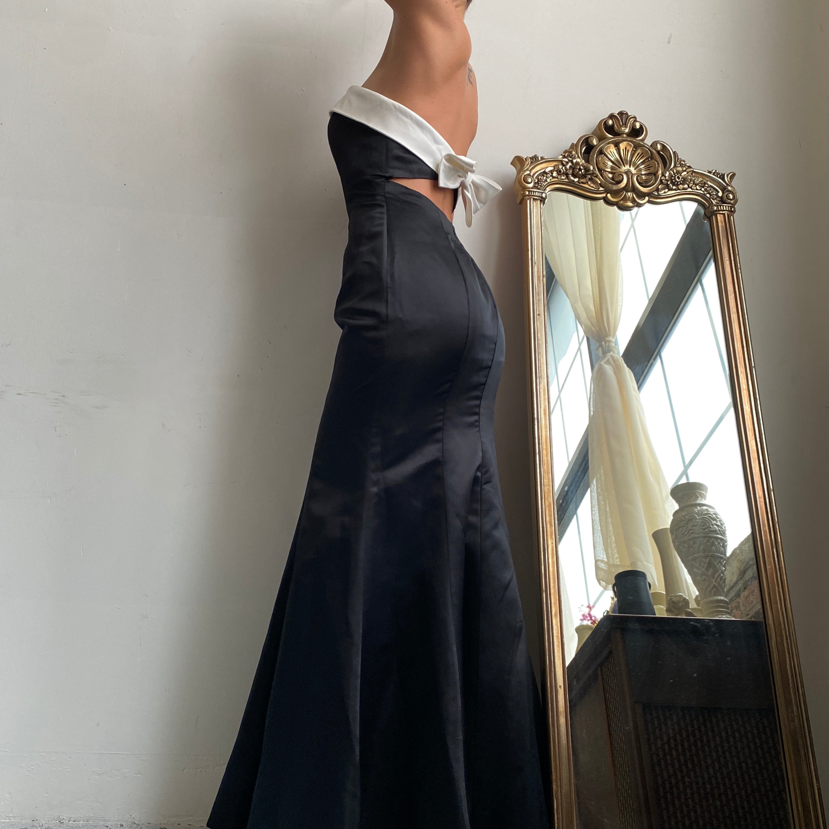B&w satin formal dress (sample)