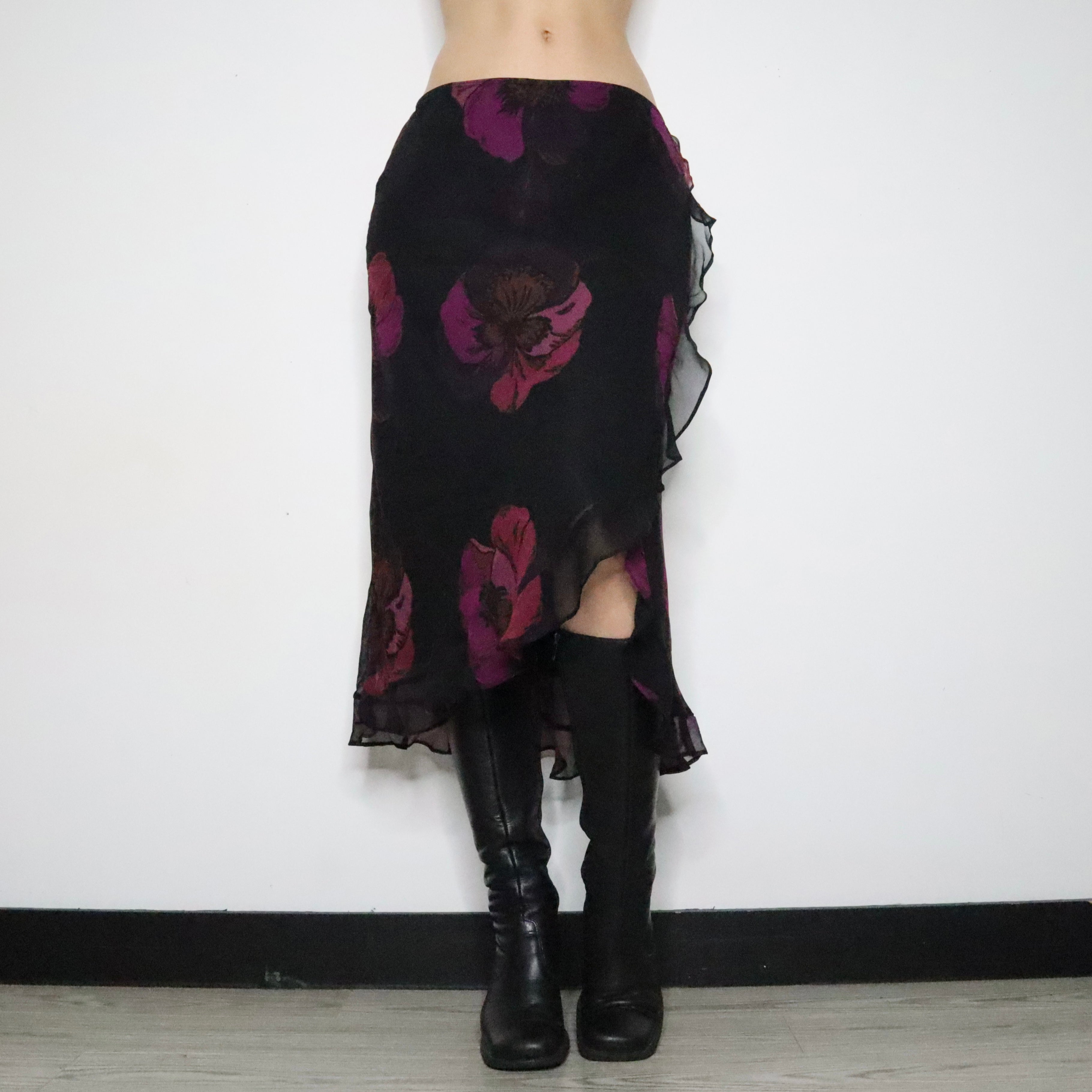 Betsey Johnson Silk Midi Skirt (Large)