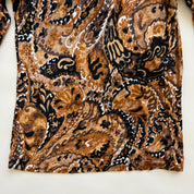 Vintage brown paisley velvet top