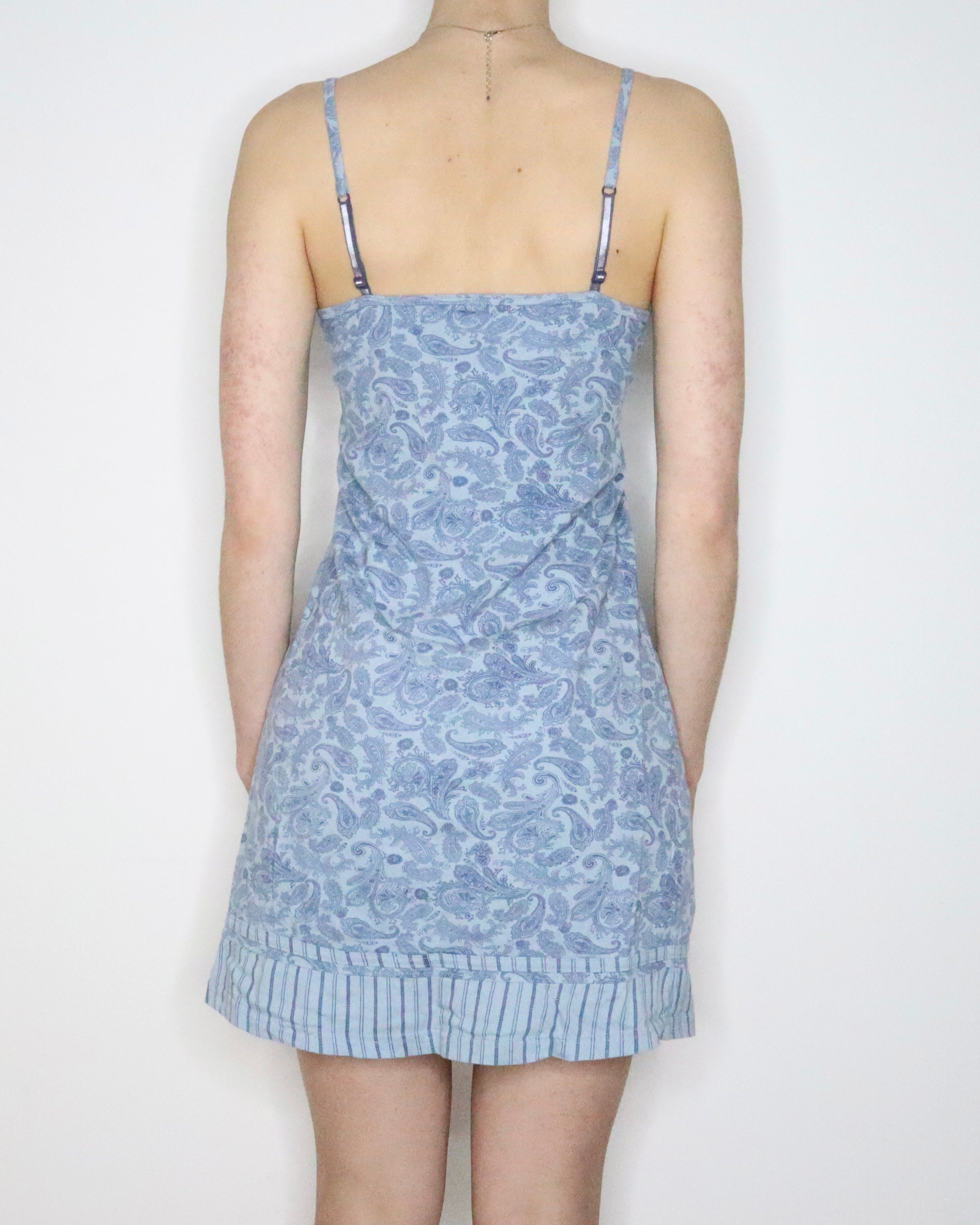 Blue Paisley Mini Dress (Small) 