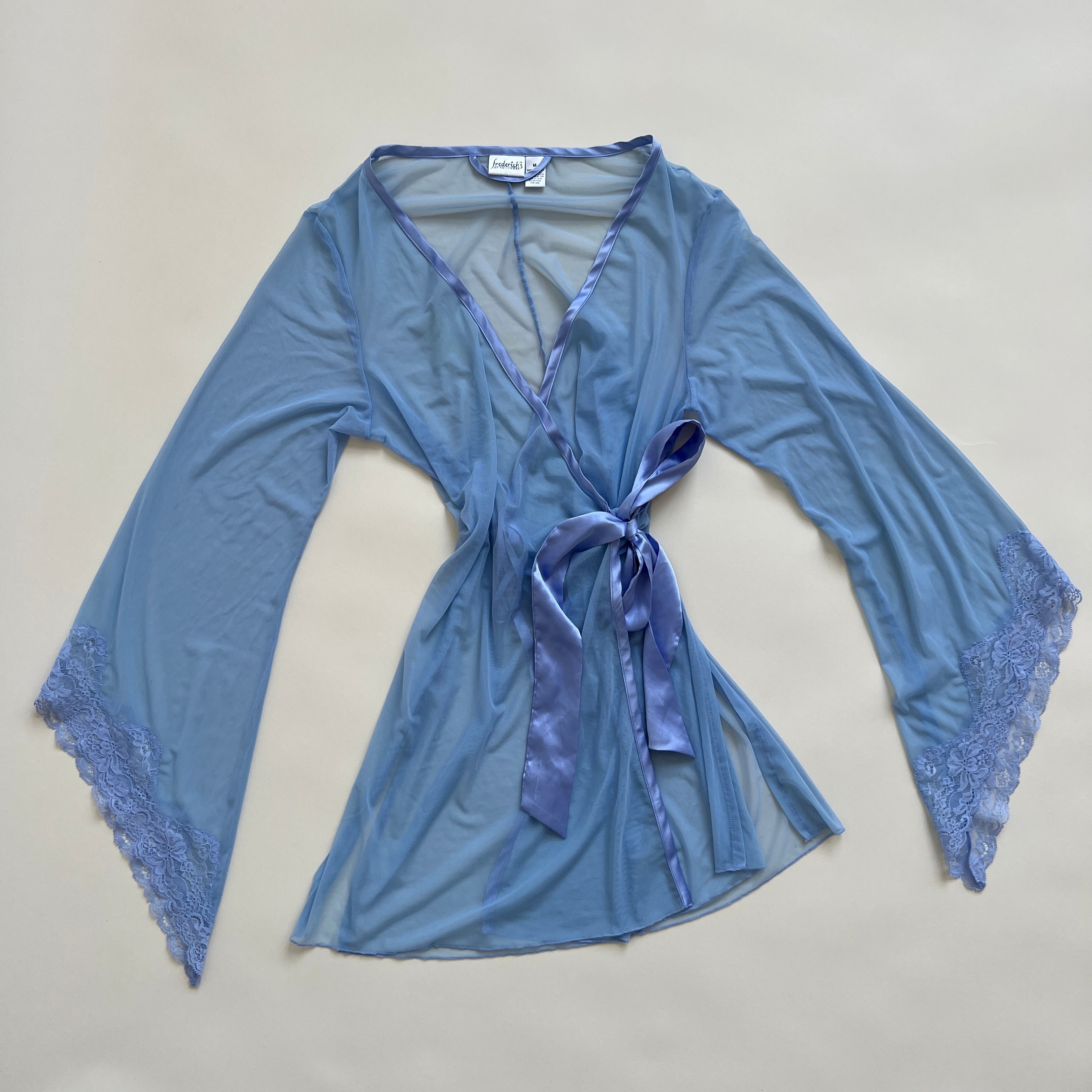 Lavender satin slip + robe set