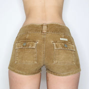 Caramel Corduroy Cargo Shorts (Small) 