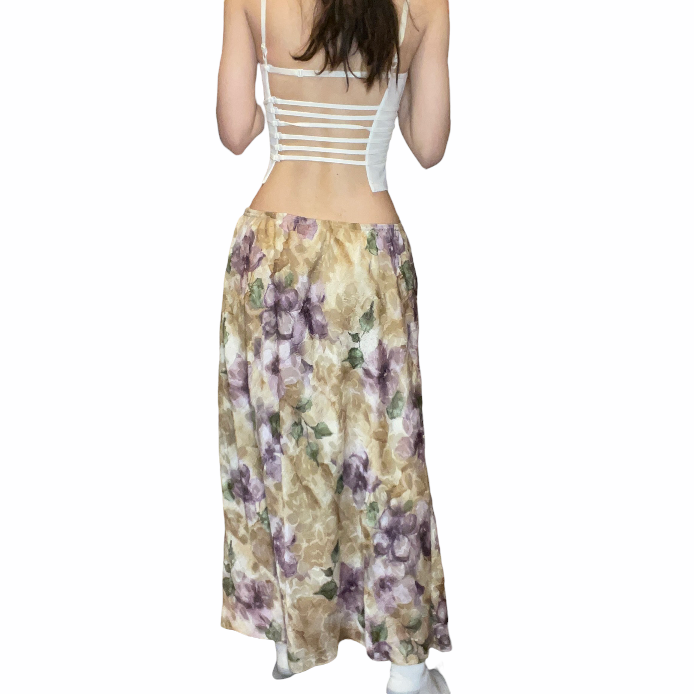 Vintage floral maxi skirt