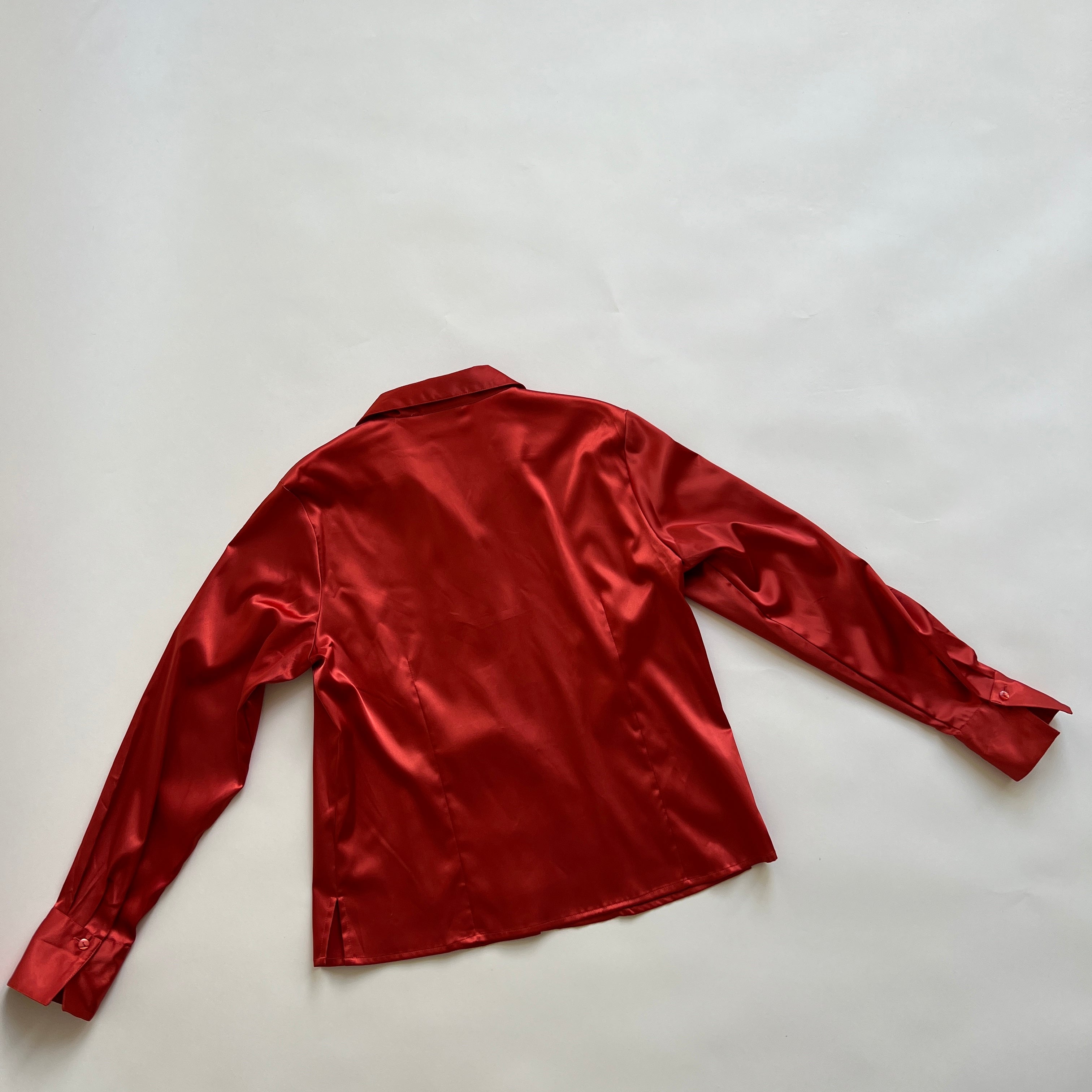 vintage rust satin button down