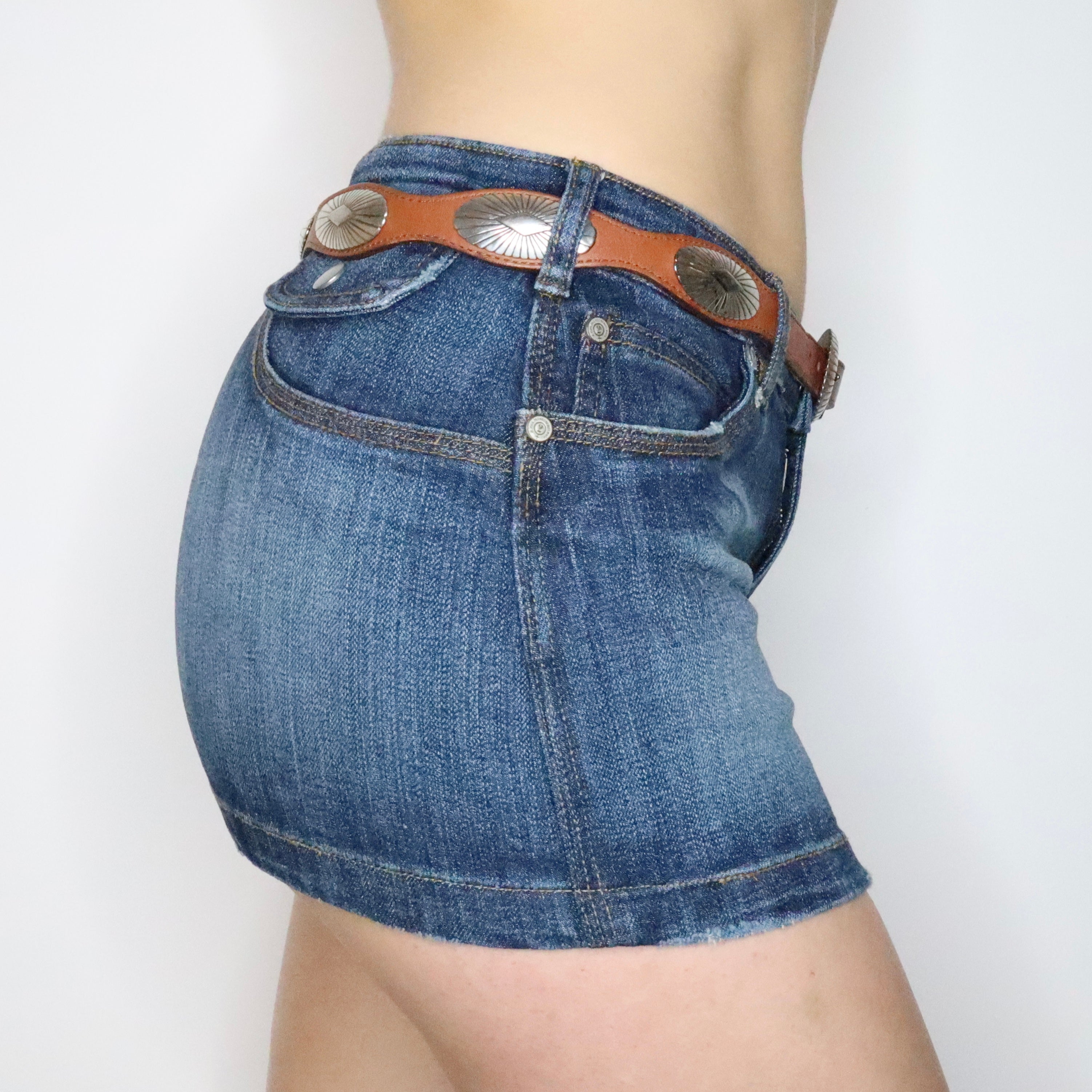 Brown Leather Western Belt (S-M)