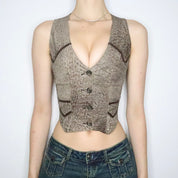 Faded Brown Leather Vest (XS)