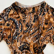 Vintage brown paisley velvet top