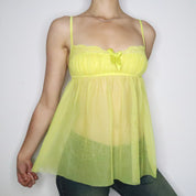 Fluorescent Yellow Babydoll Top (S-M)