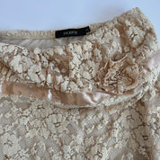 Y2K asymmetrical beige lace tube top (XS)