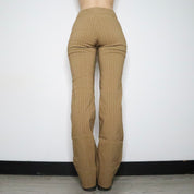 Guess Tan Pinstripe Flare Pants (Large)