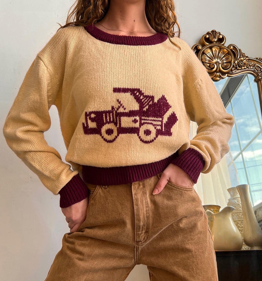 70s firetruck sweater
