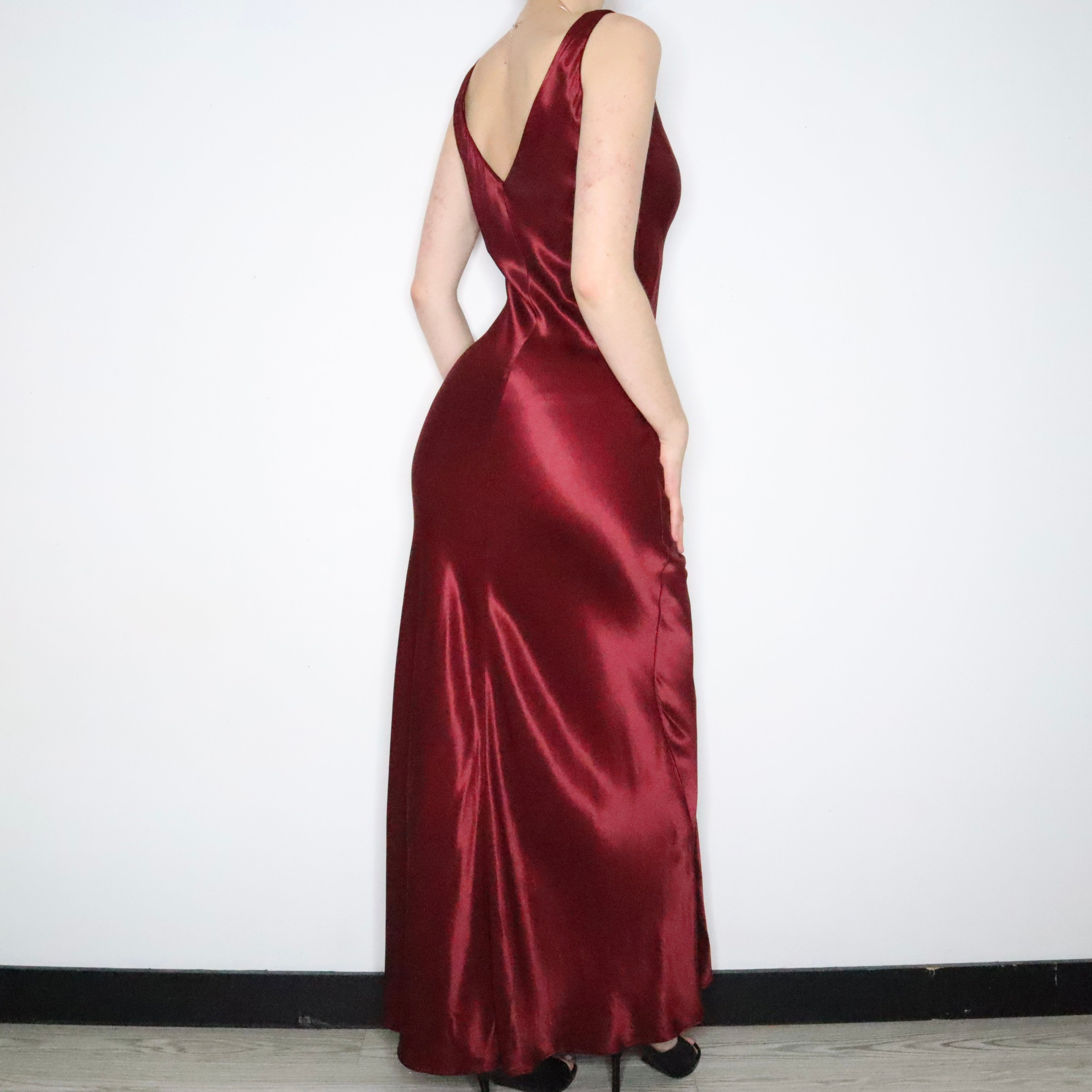 Merlot Satin Gown (Medium)