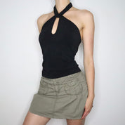 Max Mara Slinky Black Halter Top (Medium)