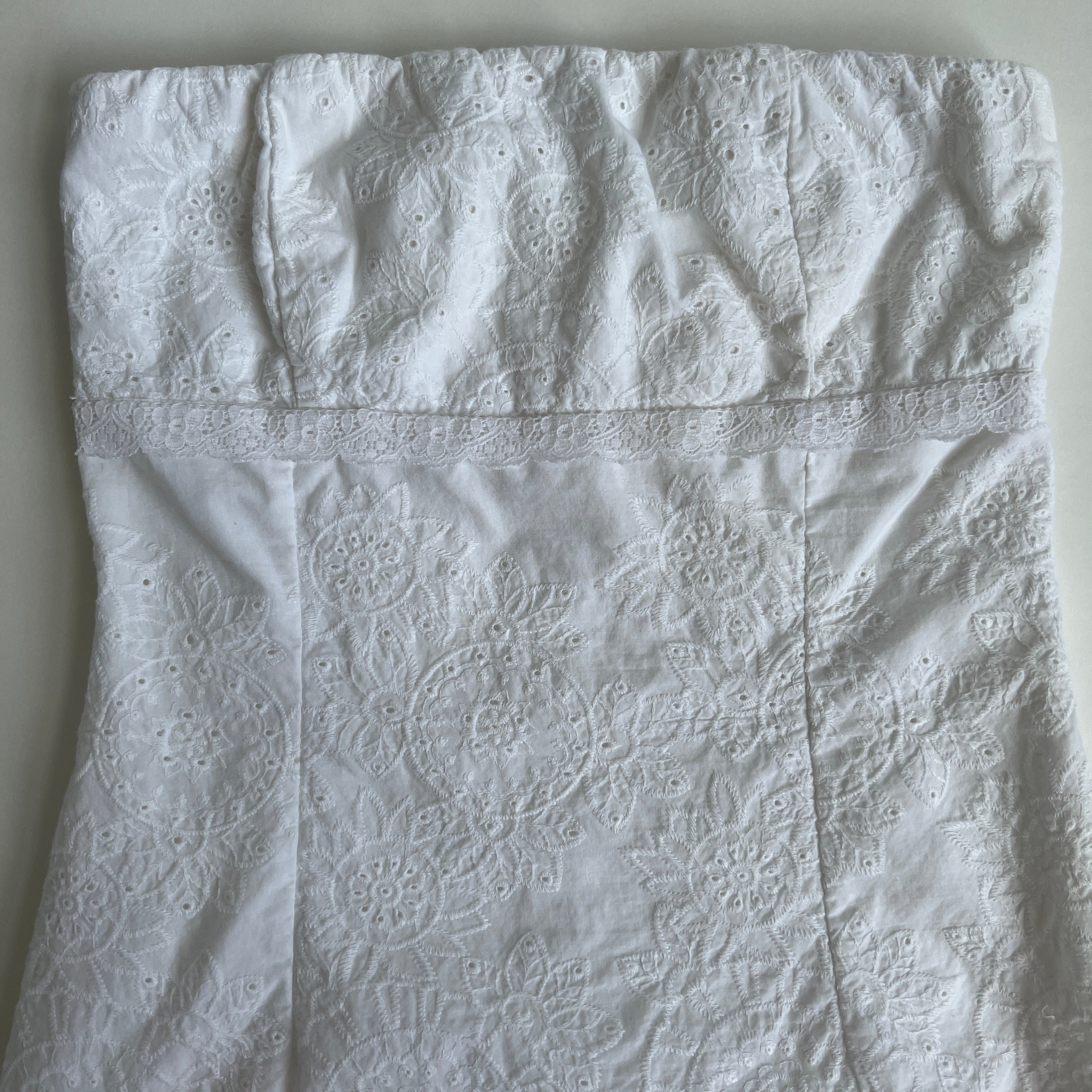 00s white eyelet midi dress