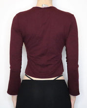Maroon Bell Sleeve Top (Small) 