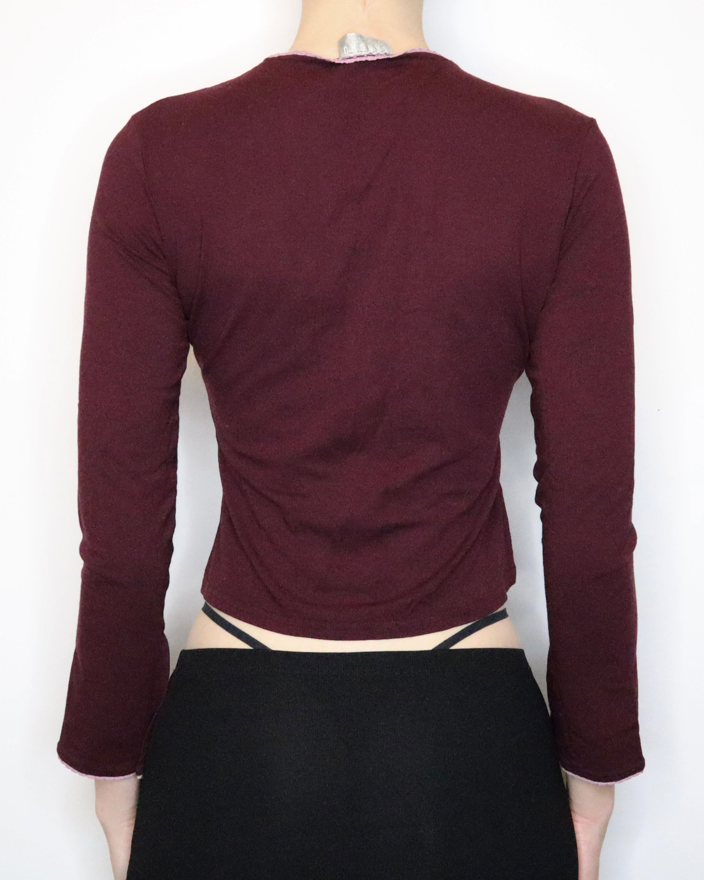 Maroon Bell Sleeve Top (Small) 