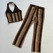 vintage striped suede set