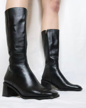 Black Leather Knee High Boots (6.5 US)