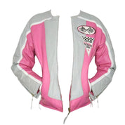 Pink Leather Racer Jacket (Small)