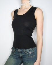 Black Knit Tank Top (XS-S) 