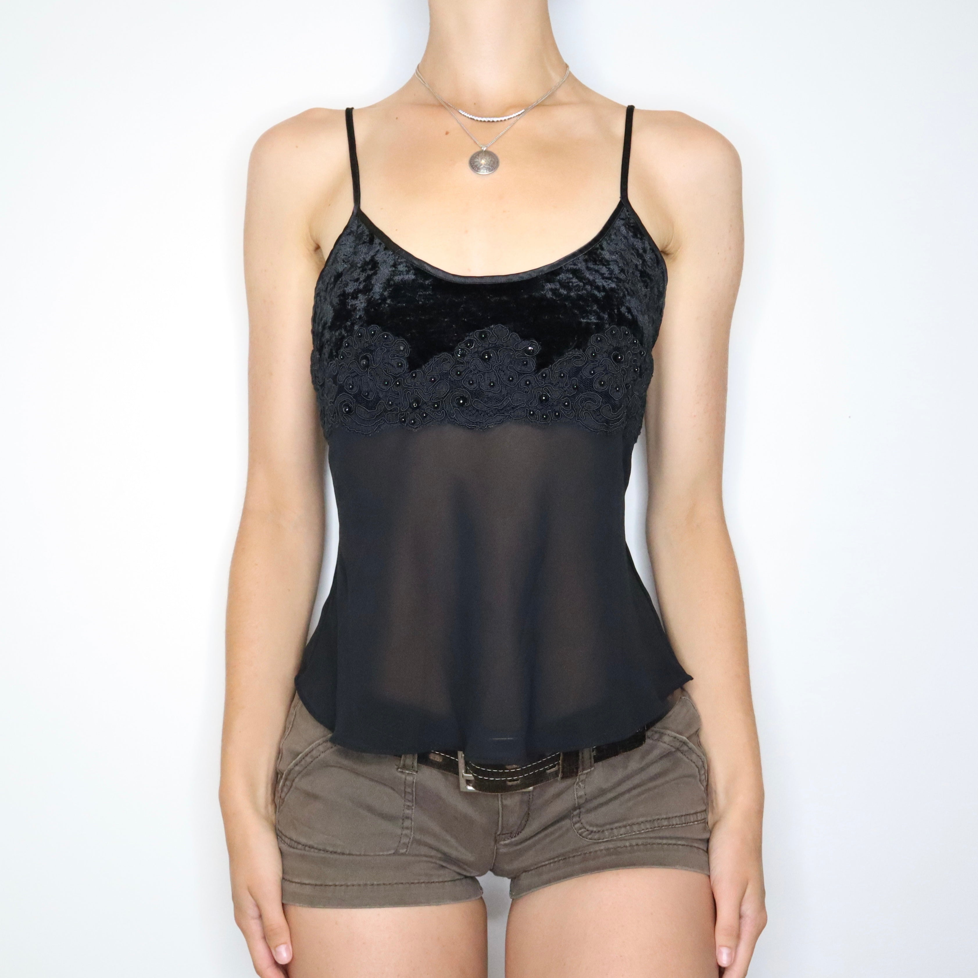 Black Beaded Camisole (Medium) 