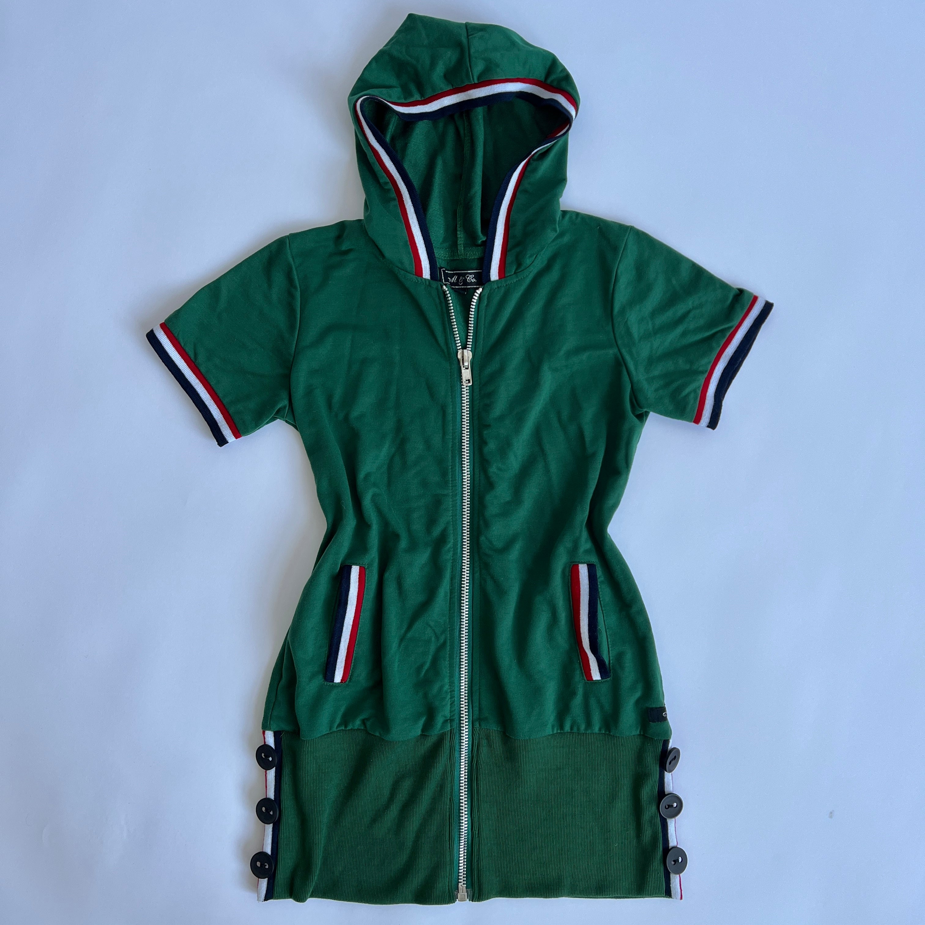 Green sporty mini dress