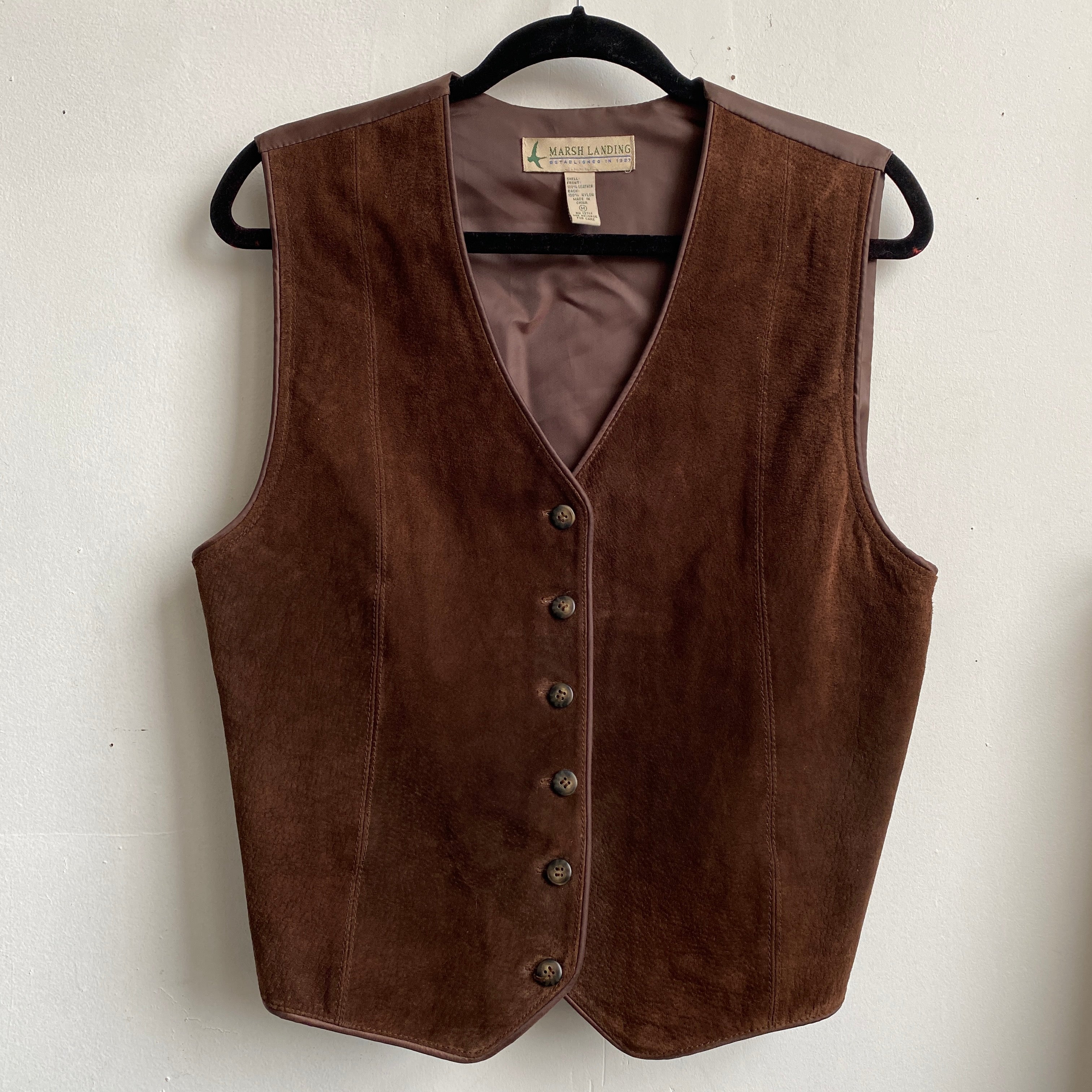 Chocolate brown suede vest