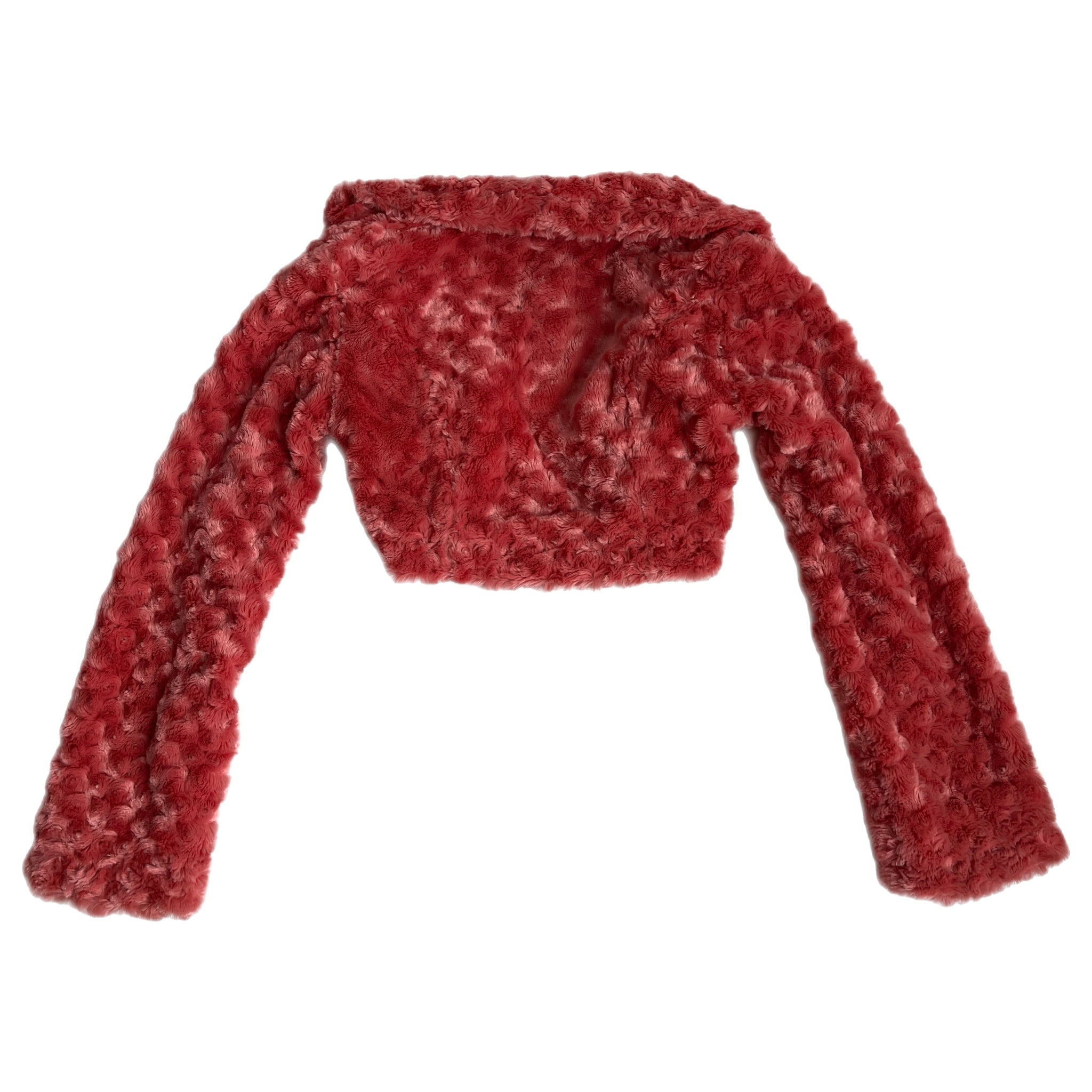 Faux pink cropped jacket xs/s