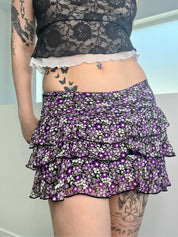 Y2K Floral Ruffle Miniskirt