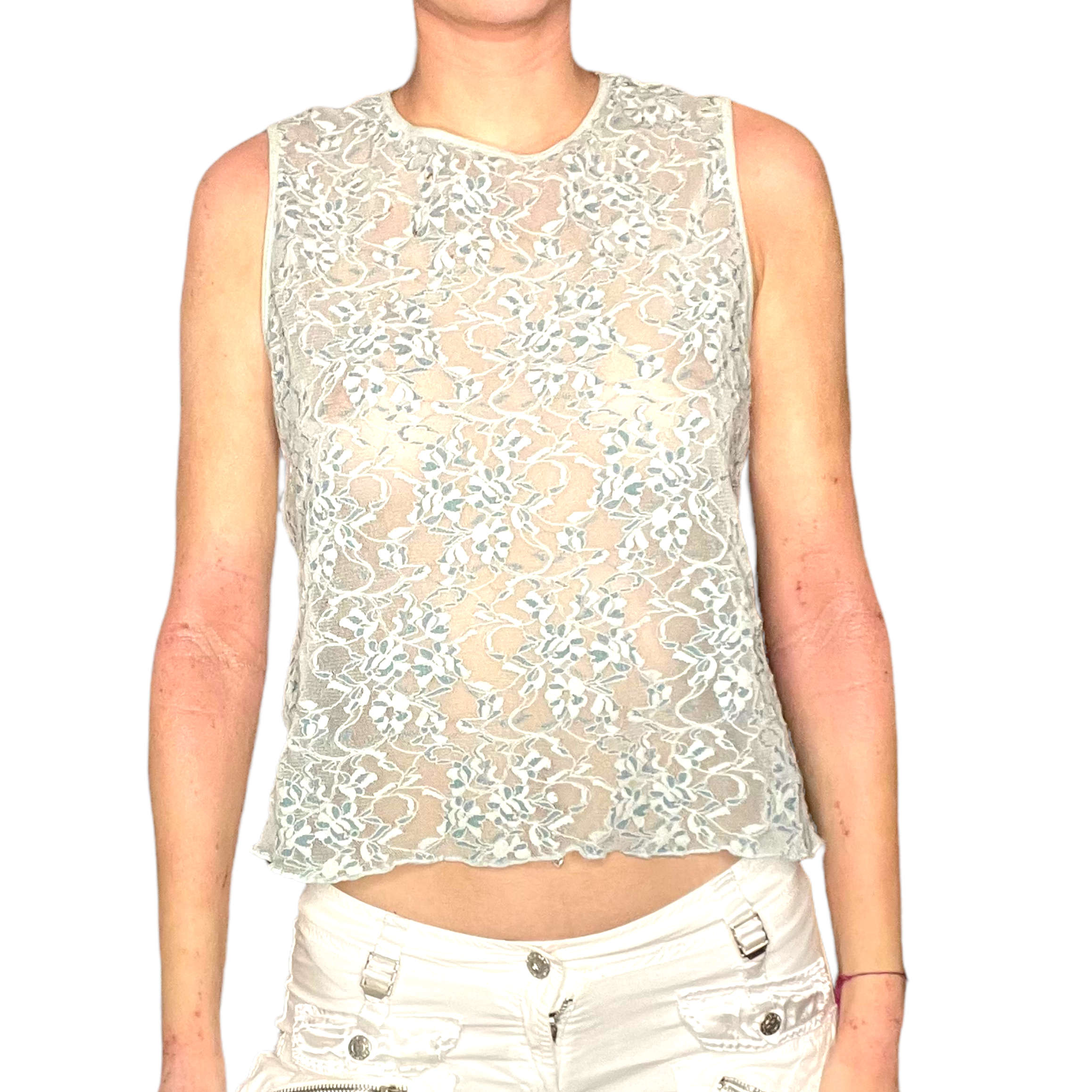 baby blue lace tank