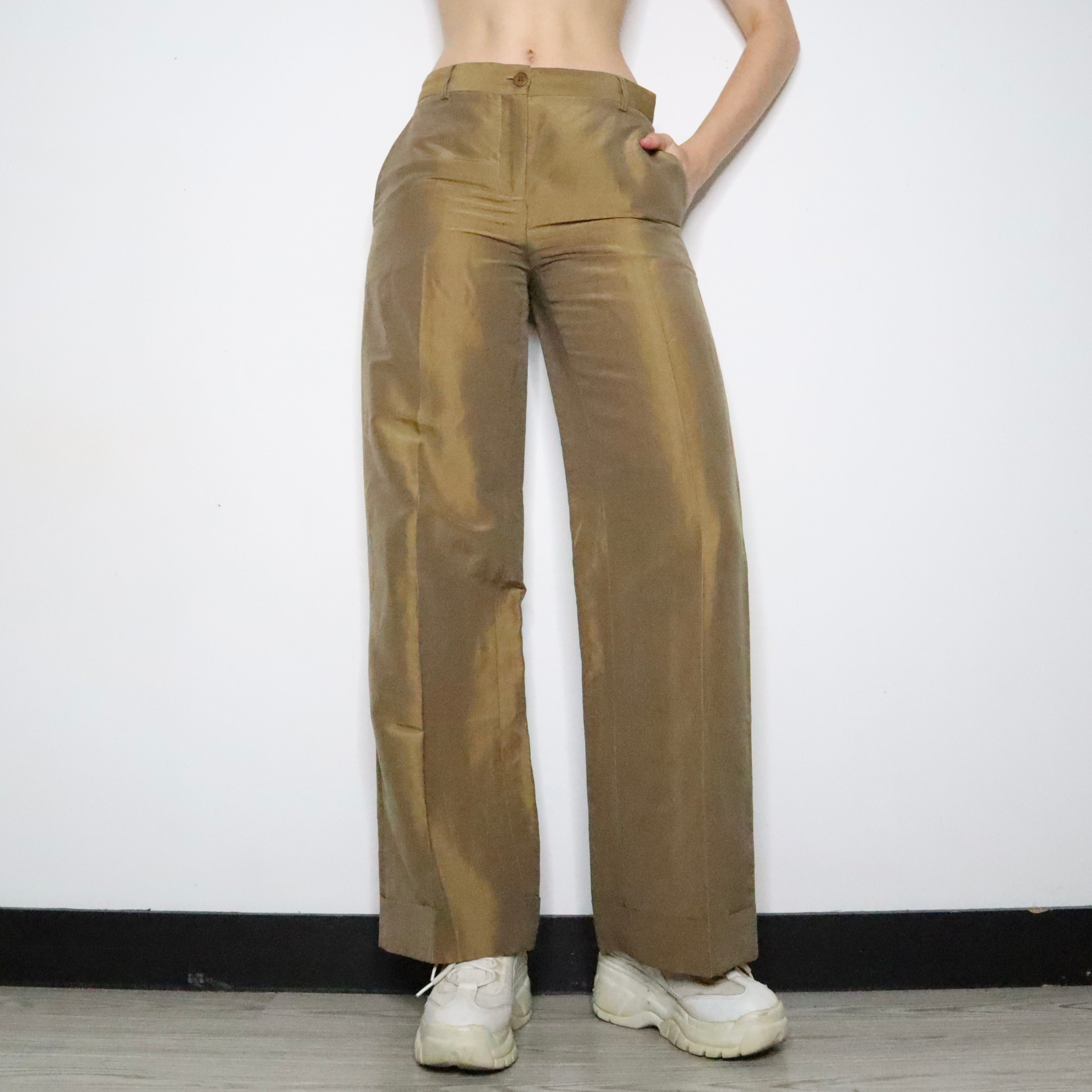 Alberta Ferretti Bronze Linen Pants (S-M)