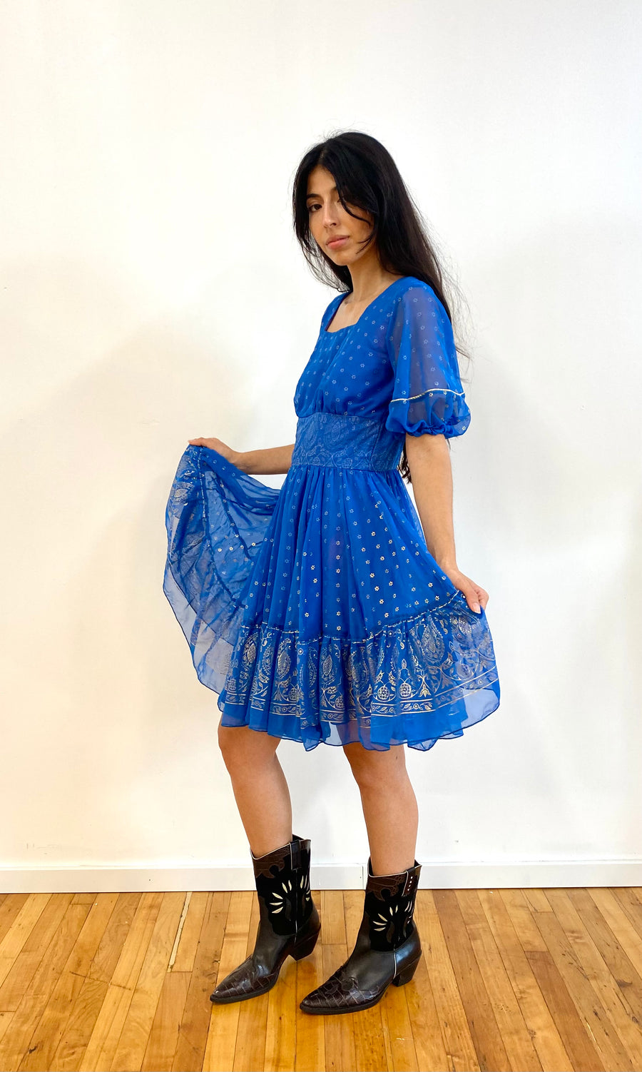 Cobalt Paisley Dress