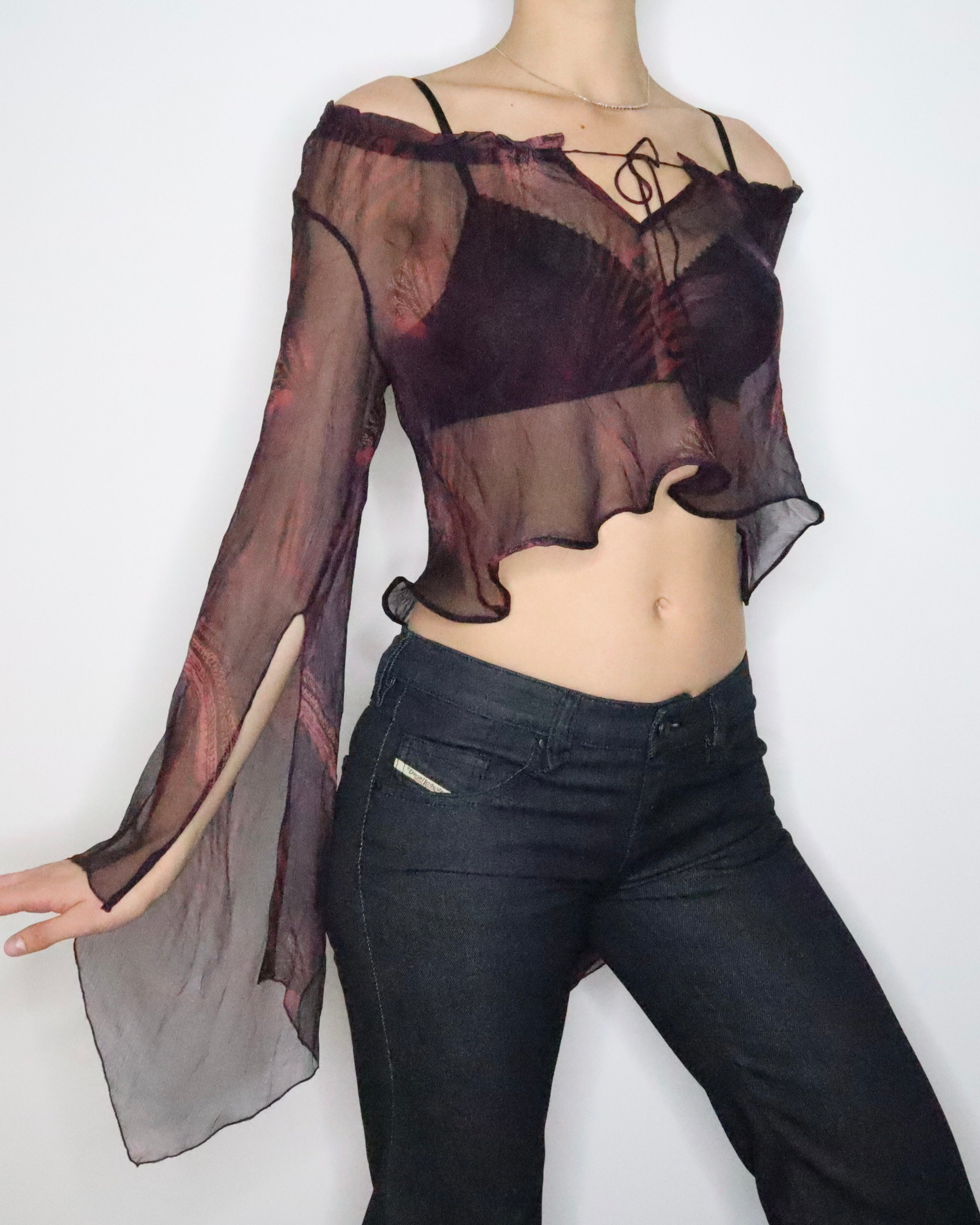 Guess Silk Chiffon Blouse (Large) 
