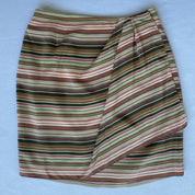 100% Silk striped mini skirt